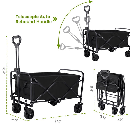 Foldable Heavy Duty Wagon Cart with All-Terrain Wheels