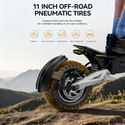 OOTD T10 Electric Scooter 900W Peak Power 48V 13Ah 31mph Adult Electric Scooter 21-28 miles 11 Inch Tires Collapsible E-Scooter