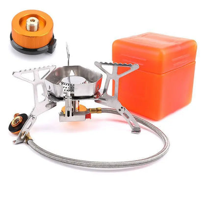 Portable Stainless Steel Camping Stove Outdoor Windbreak Picnic Fire Pit Fierce Mountain Fire Cross-Border Generation Hair