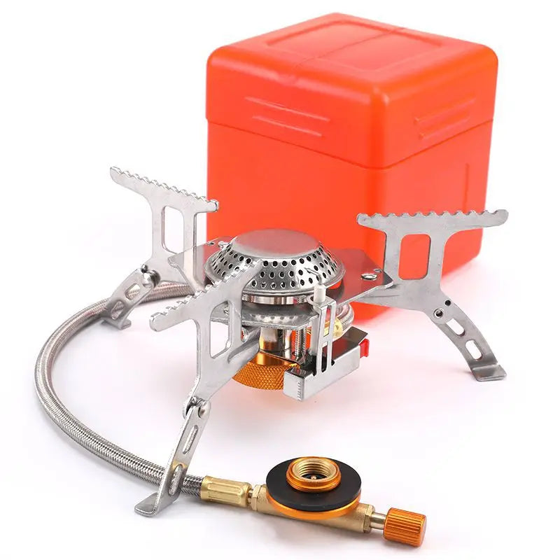 Portable Stainless Steel Camping Stove Outdoor Windbreak Picnic Fire Pit Fierce Mountain Fire Cross-Border Generation Hair