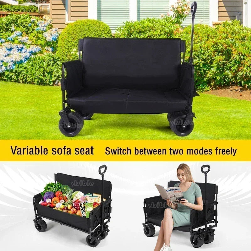 Outdoor camping cart, camping trailer, foldable stall, small cart, hand pulled travel camping picnic cart