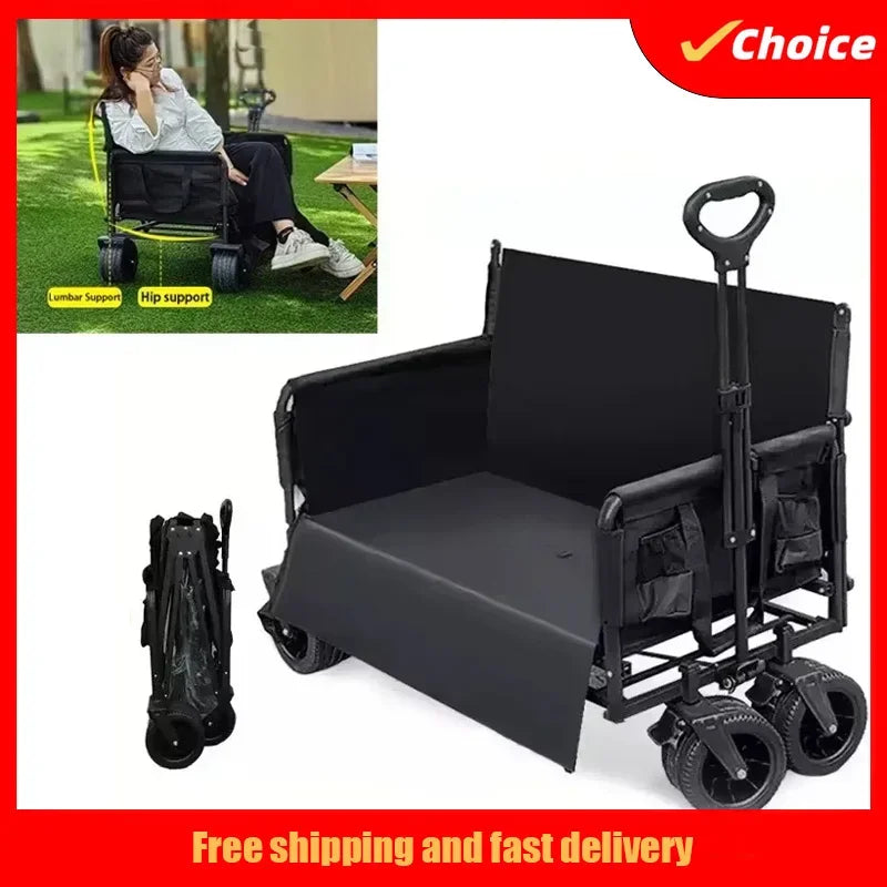 Outdoor camping cart, camping trailer, foldable stall, small cart, hand pulled travel camping picnic cart