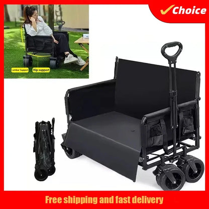 Outdoor camping cart, camping trailer, foldable stall, small cart, hand pulled travel camping picnic cart